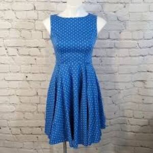 NWT Grace Karin Poka Dot Blue White 95% Cotton Sleeveless Dress sz 2x